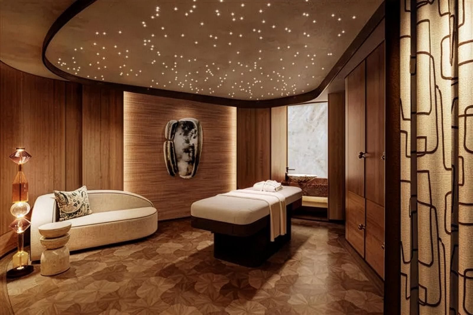 A spa treatment room at The Ritz-Carlton Abu Dhabi, Grand Canal