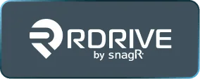 RDrive by SnagR wordmark on a dark plate