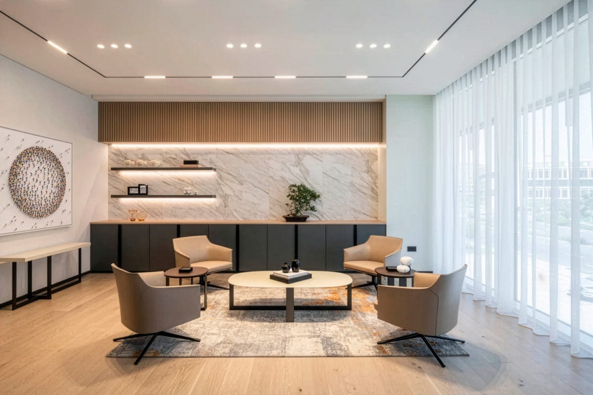 A contemporary workplace fit-out delivered for Sweid & Sweid in Dubai